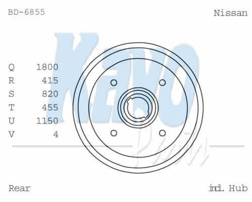 KAVO PARTS Тормозной барабан BD-6855